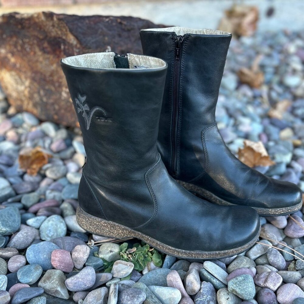 Teva Ventura Leather Boots Mid Calf Cork Women Size 8.5